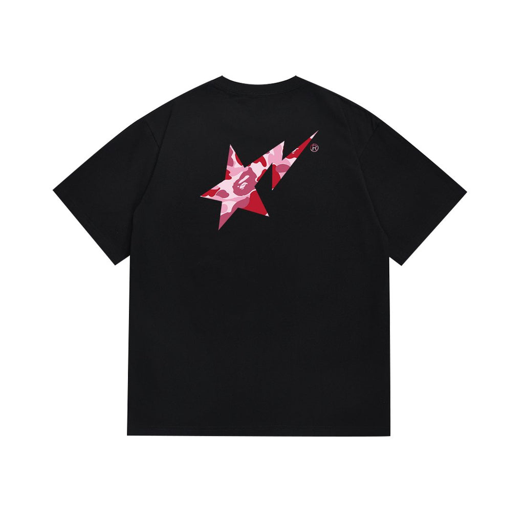 BAPE Pink/Red Camo Star Graphic T-Shirt — back