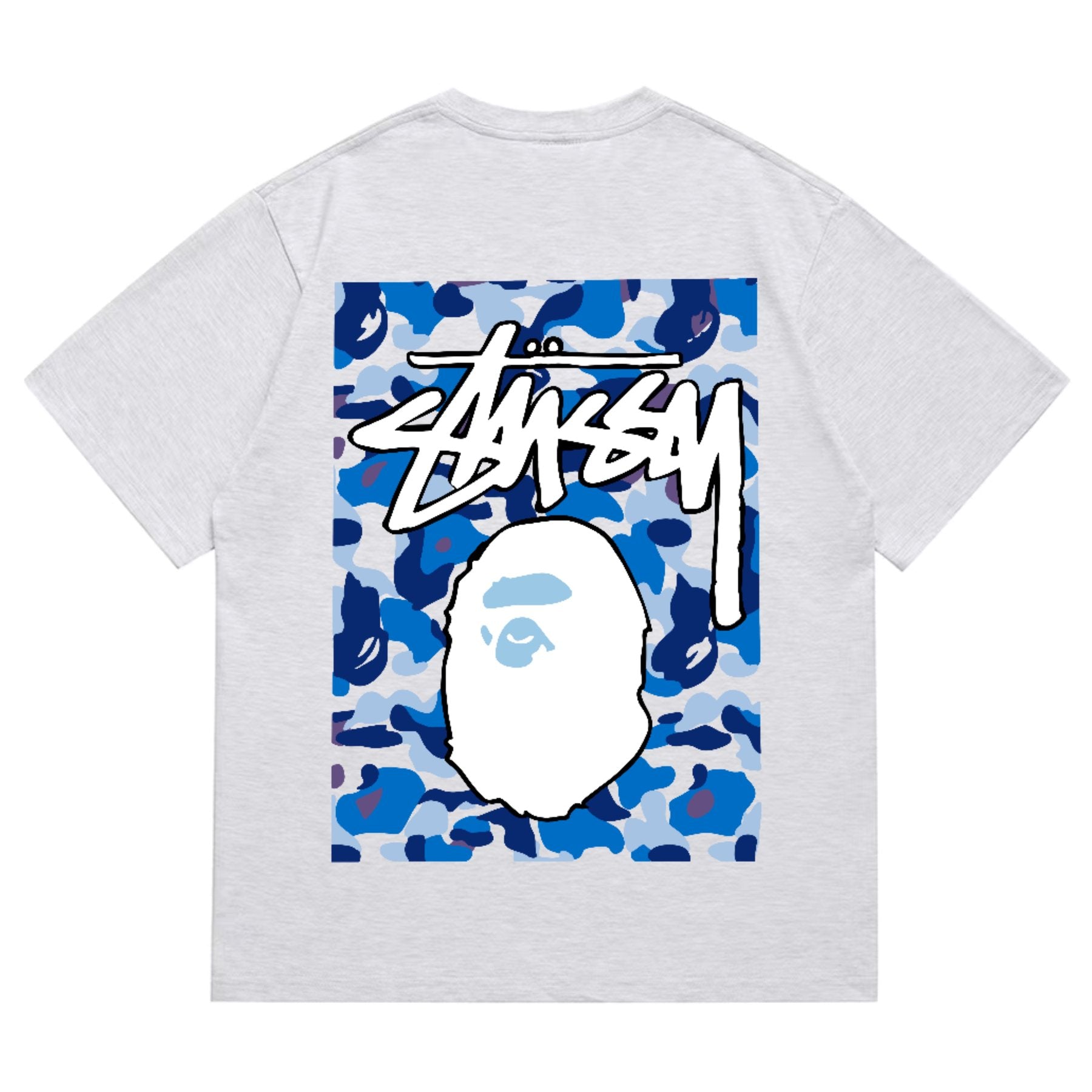 BAPE Blue Camo Ape Graphic T-Shirt — back