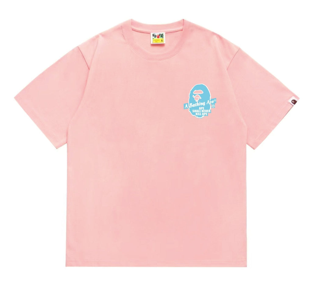BAPE Blue Accent Camo Ape Circle Graphic T-Shirt — front