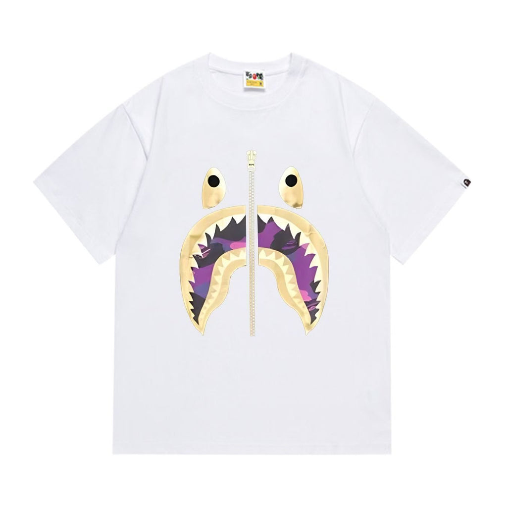 BAPE Shark Mouth Zipper Graphic T-Shirt — front