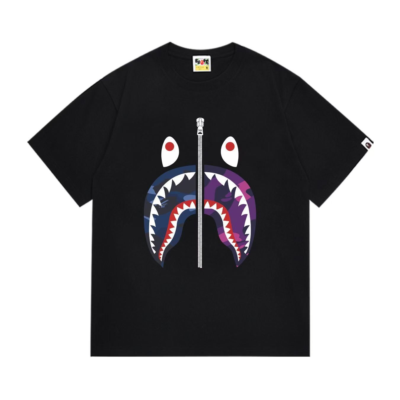 BAPE Shark-Mouth Zipper Graphic T-Shirt — hero