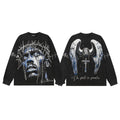Hellstar Washed Black Wing Cross Long-Sleeve T-Shirt — hero
