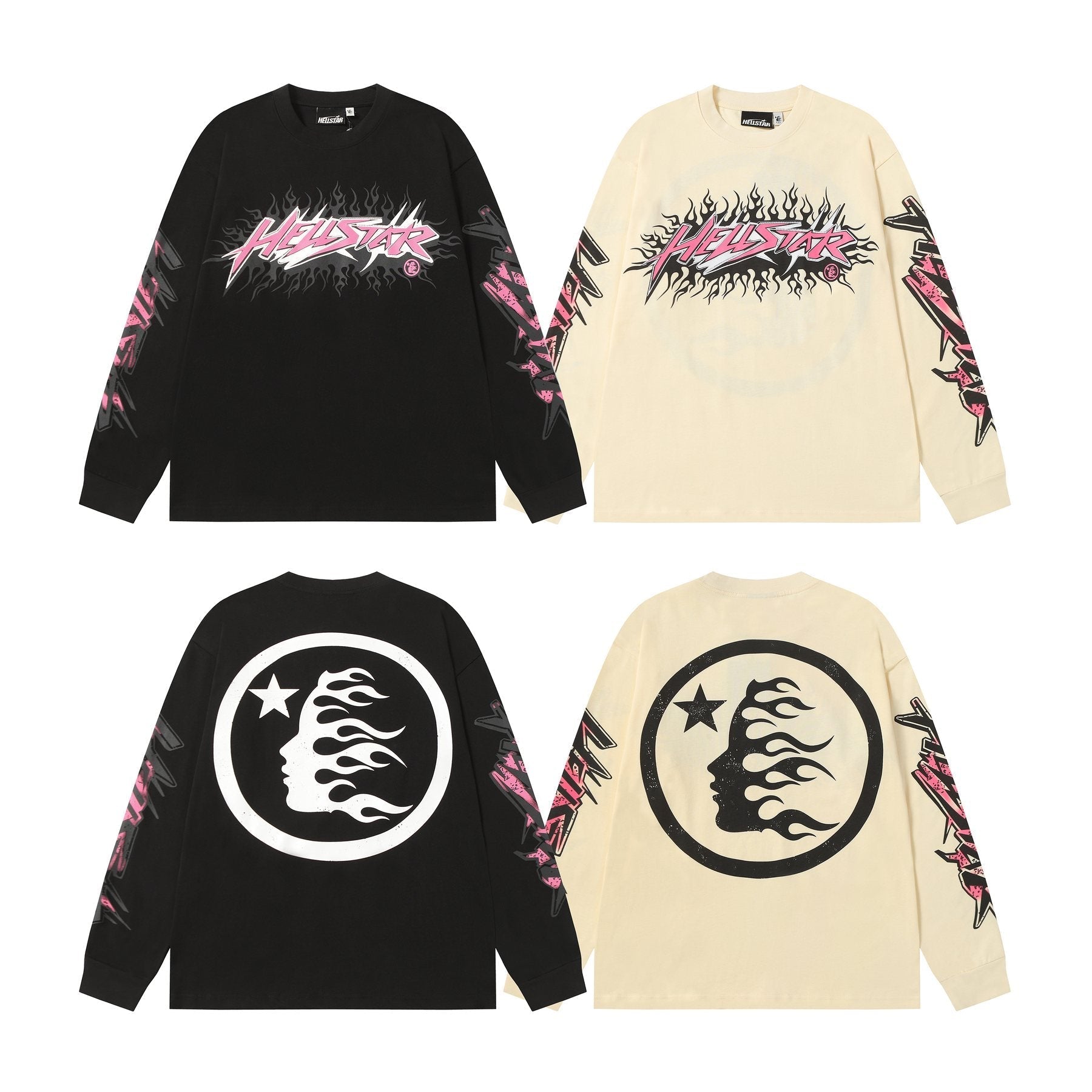 Hellstar Flame Graphic Long-Sleeve T-Shirt — comparison
