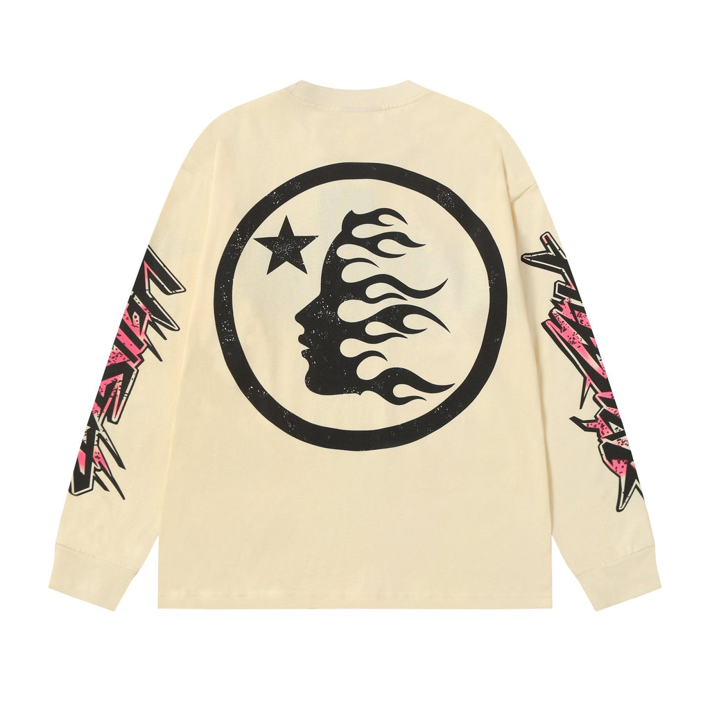 Hellstar Flame Graphic Long-Sleeve T-Shirt — back