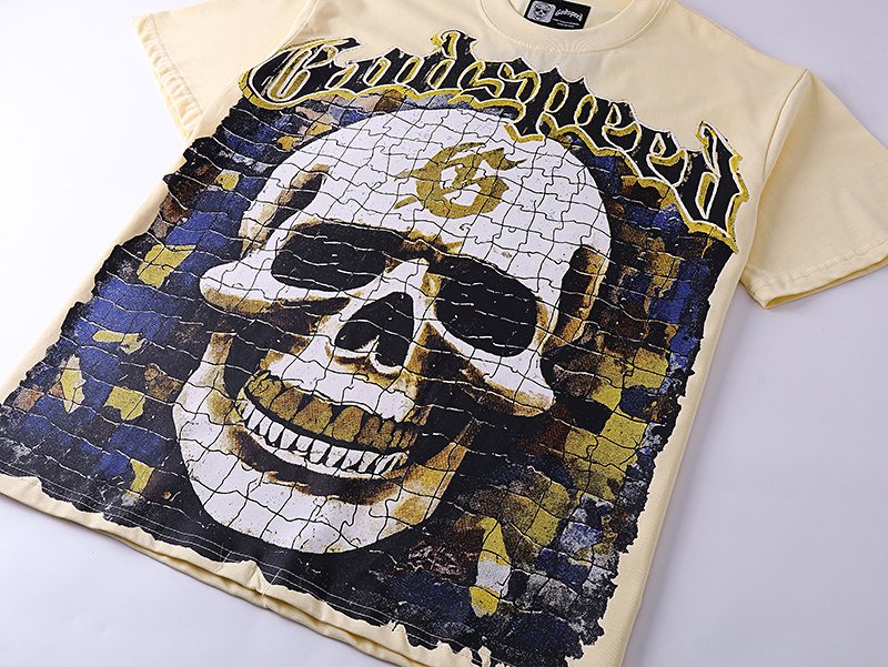 Godspeed Skull & Puzzle-Eye Graphic T-Shirt — detail