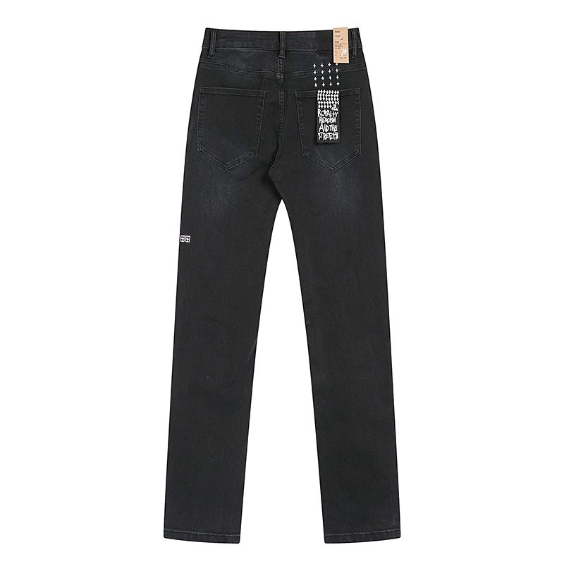 Ksubi Black Distressed Slim Tapered Jeans — back