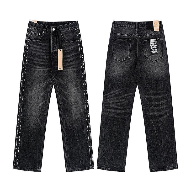 Ksubi Black Washed Straight-Leg Jeans — hero