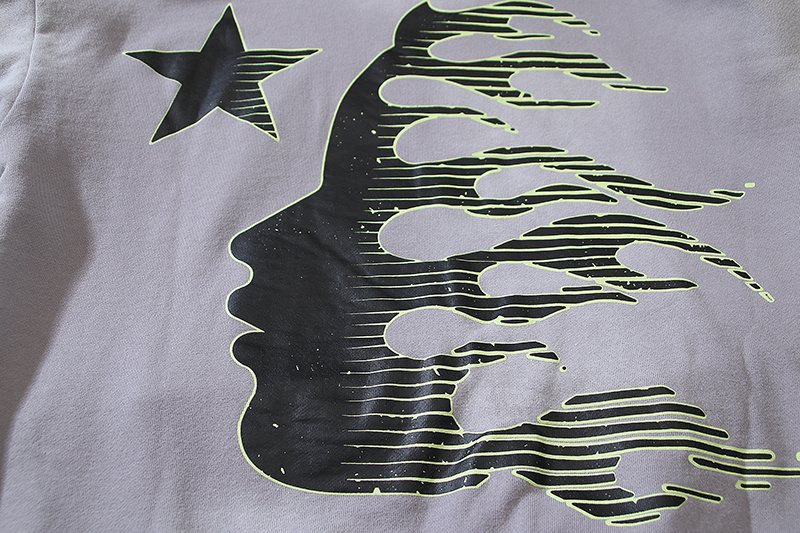 Hellstar Washed Gray Graphic Hoodie — detail