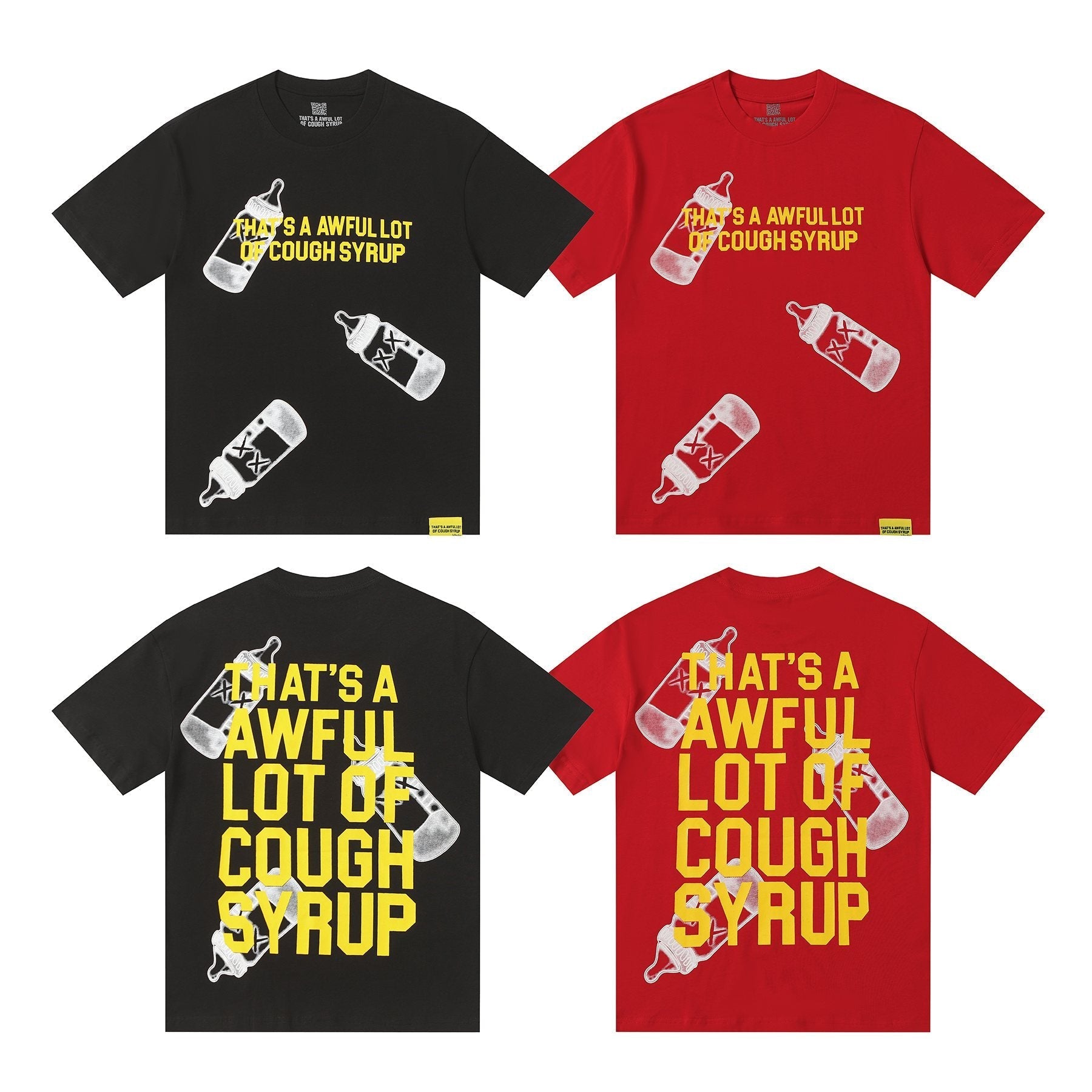 THAT'S A AWFUL LOT OF COUGH SYRUP Front & Back Graphic T-Shirt — comparison