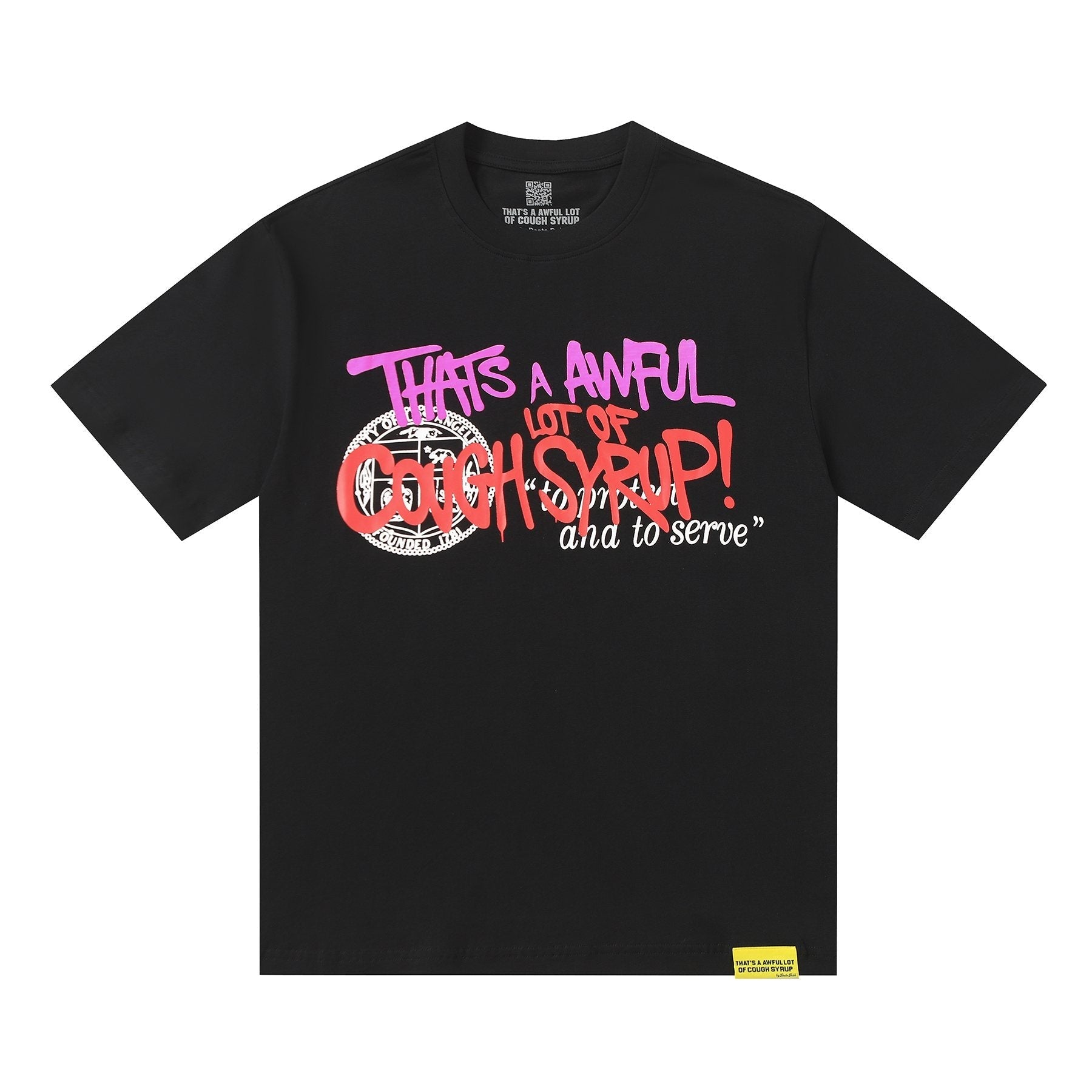 THAT'S A AWFUL LOT OF COUGH SYRUP Black Graphic T-Shirt — hero