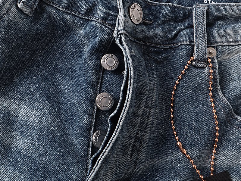 Purple Brand Distressed Washed Denim Jeans — detail