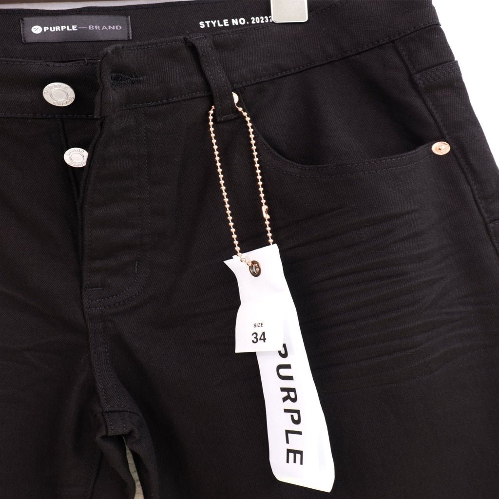 Purple Brand Washed Black Distressed Jeans — detail
