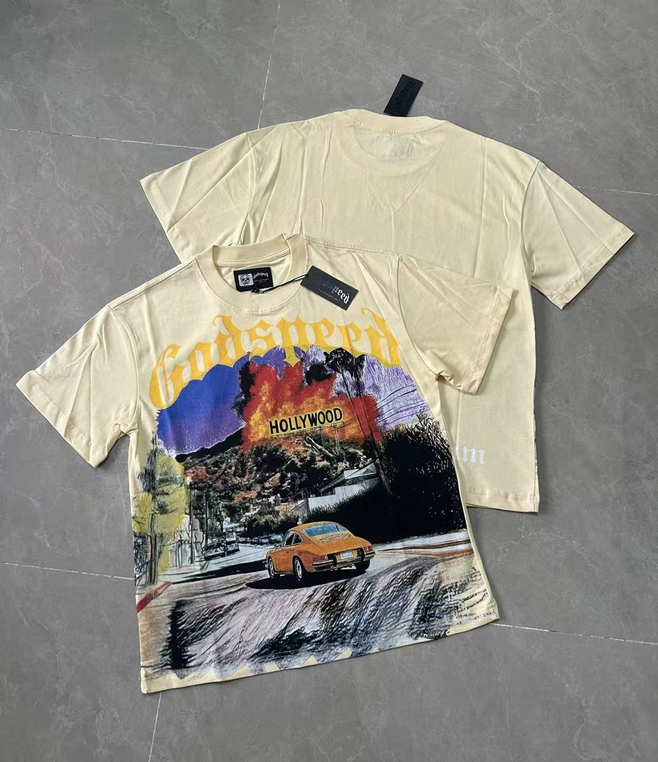Godspeed Hollywood Car Graphic T-Shirt — context