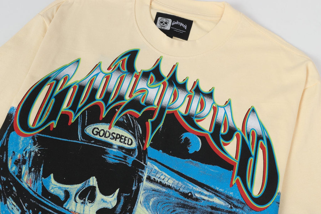 Godspeed Cream Racing Graphic T-Shirt — detail