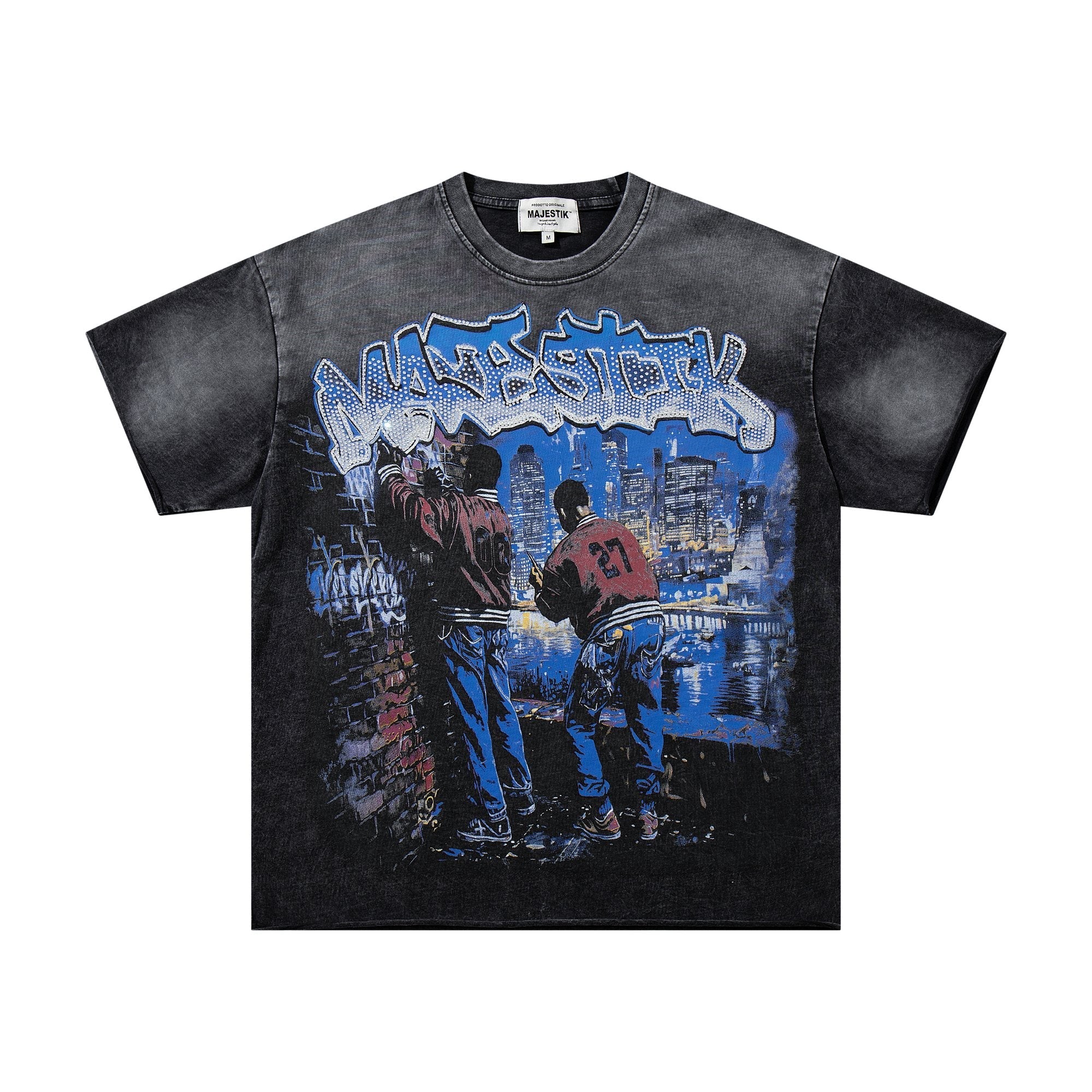 MAJESTIK Washed Black Tour Graphic T-Shirt — hero