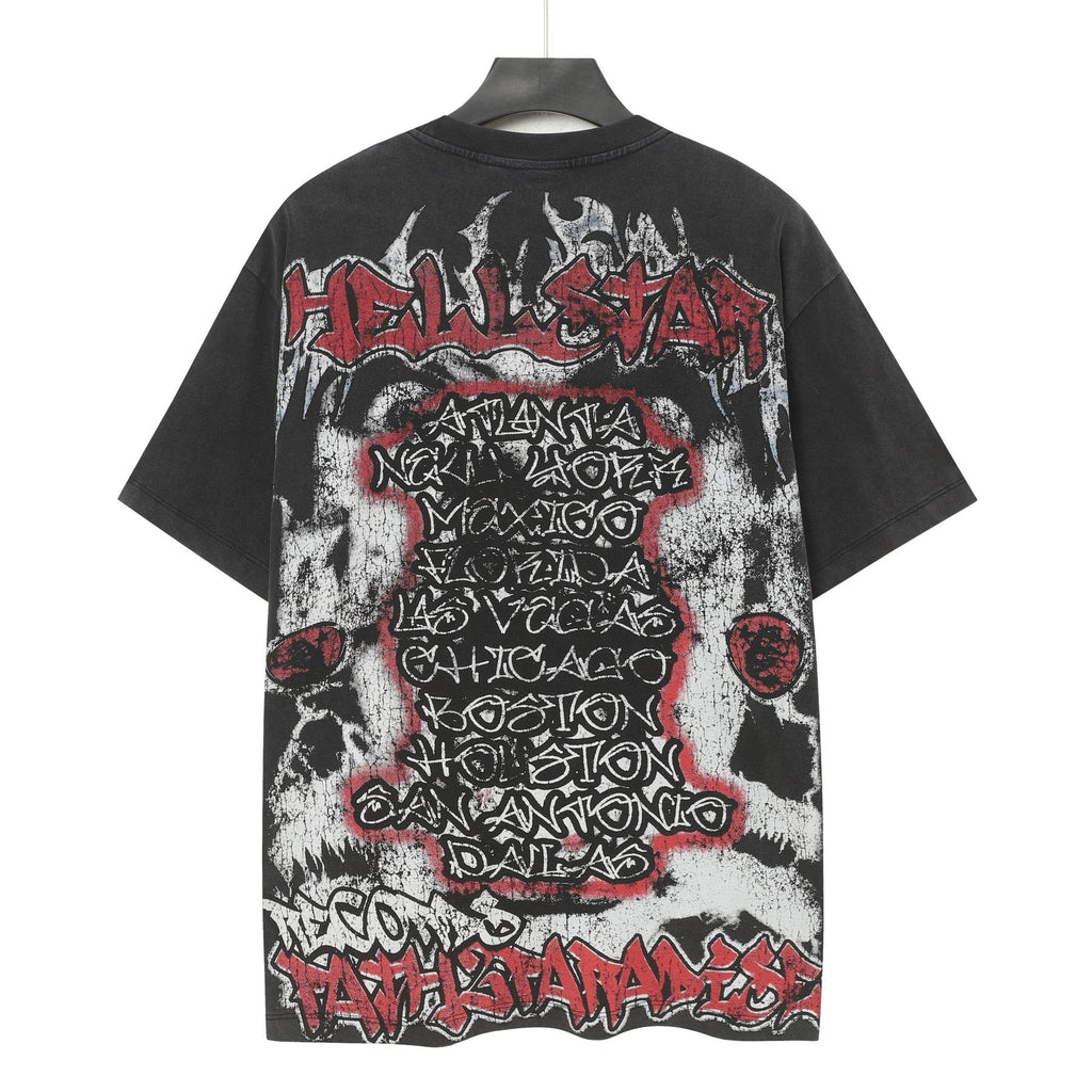 Hellstar Distressed Graphic Short-Sleeve T-Shirt — back