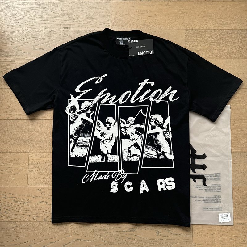 MIXED EMOTION Front-and-Back Graphic T-Shirt — hang_tag