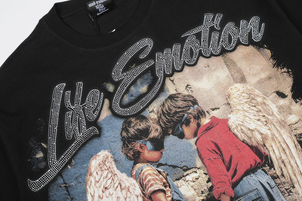 MIXED EMOTION Angel Graphic Short-Sleeve T-Shirt — detail