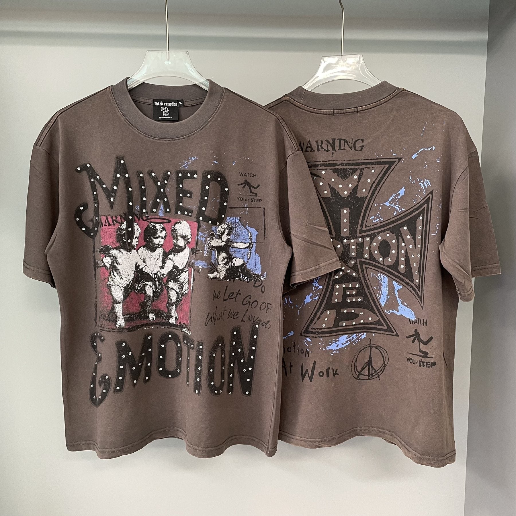 Mixed Emotion Warning Graphic Short-Sleeve T-Shirt — context