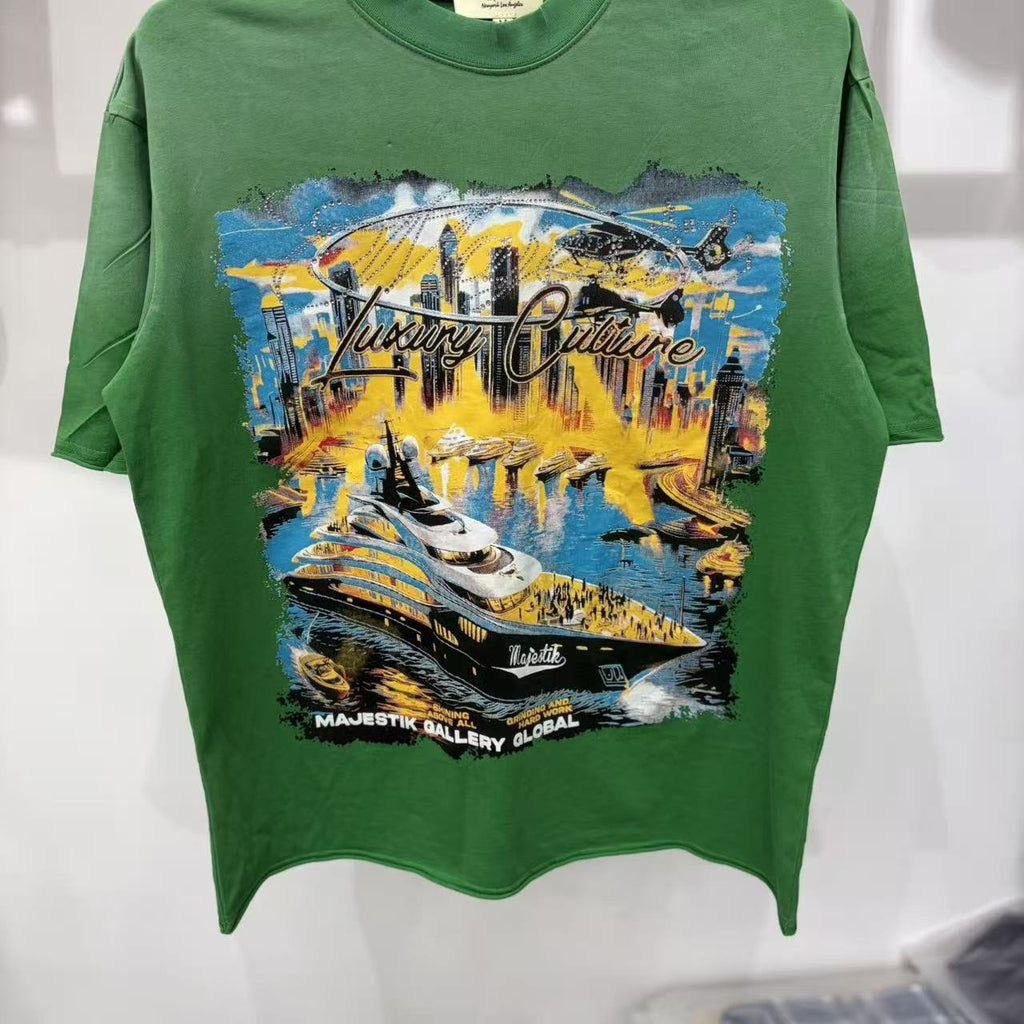 MAJESTIK Luxury Culture Yacht Graphic T-Shirt — front