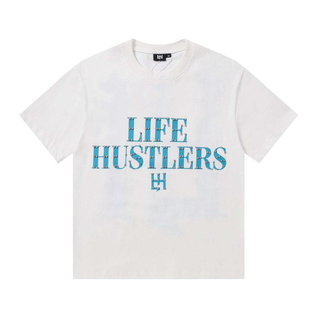 Life Hustlere Blue HH Graphic T-Shirt — front