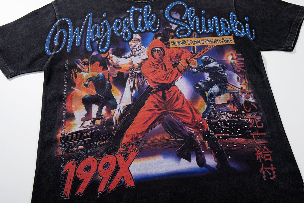 MAJESTIK P71 Rhinestone Graphic T-Shirt — front