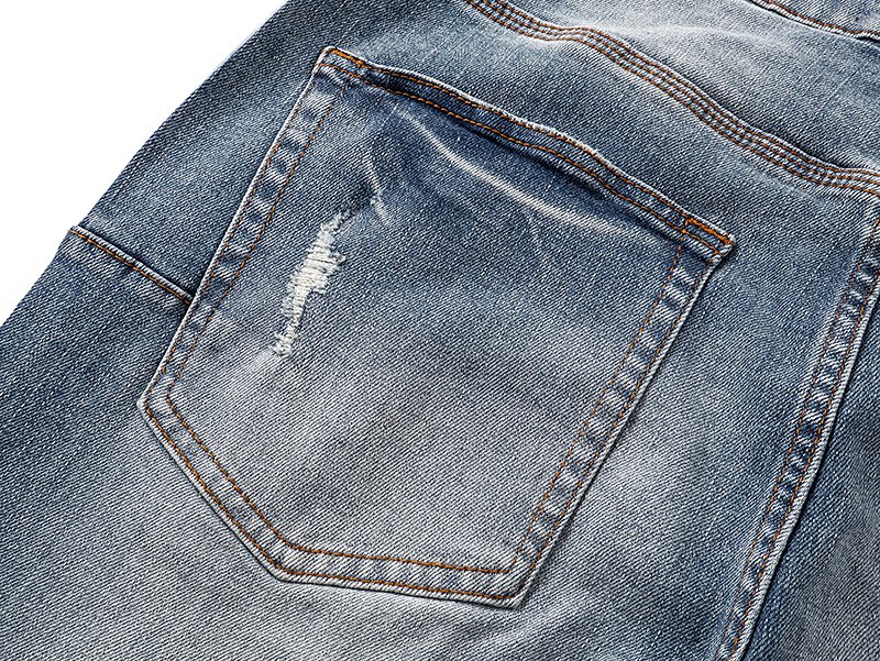 Purple Brand Light Blue Distressed Flare Jeans — detail