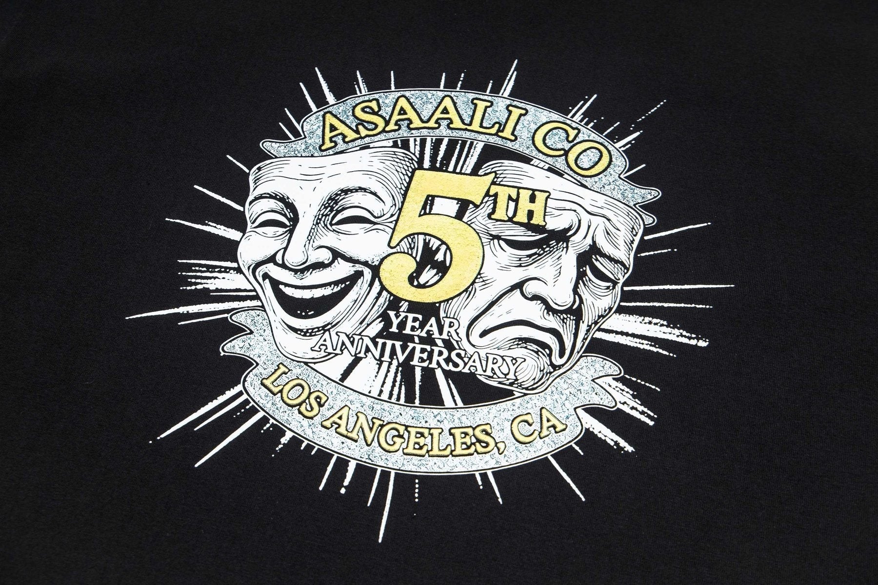 ASAALL Theatrical Mask Graphic T-Shirt — detail