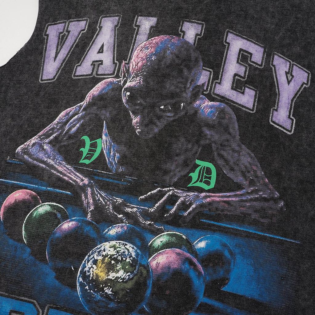 VALLEY Dreams Billiards Graphic Sleeveless T-Shirt — detail