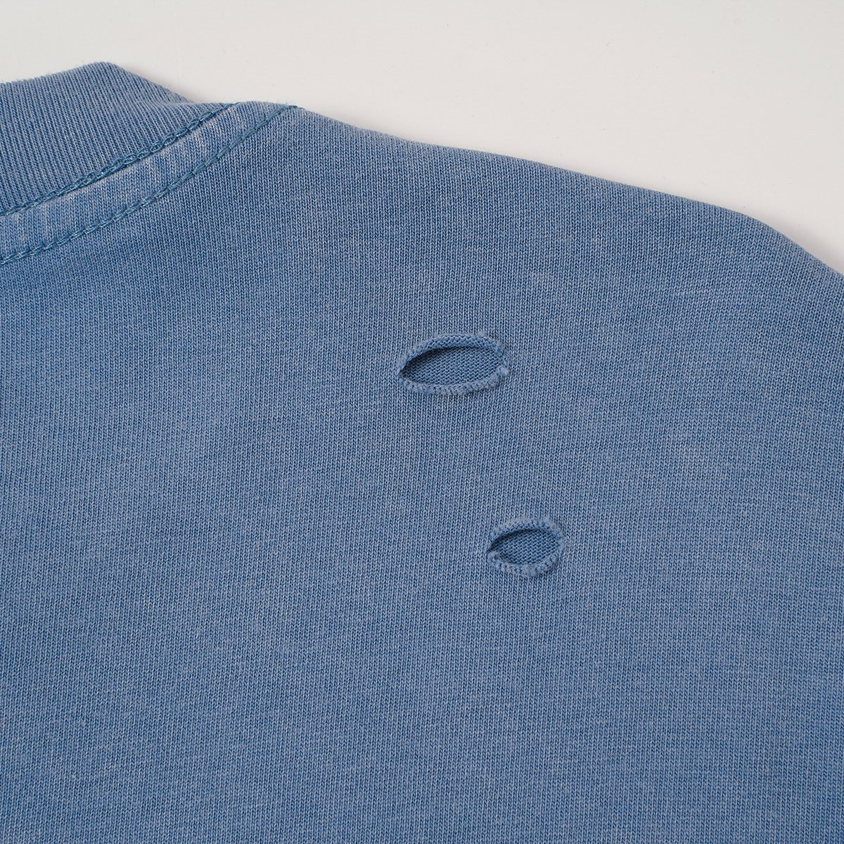 SAINT Distressed Rhinestone Graphic T-Shirt — detail