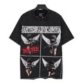 SAINT Rhinestone Distressed Graphic T-Shirt — front