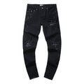 AMIRI Black Distressed Moto Panel Jeans — hero