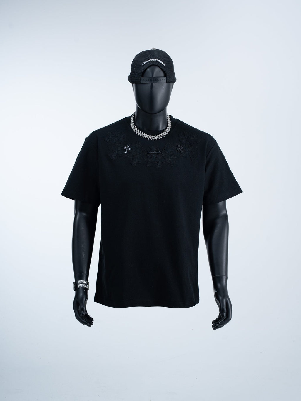Chrome Hearts Tonal Cross Floral Graphic T-Shirt — hero