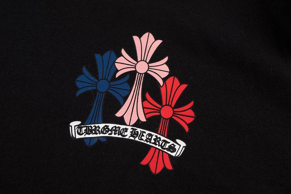 Chrome Hearts Multicolor Floral Cross Graphic Hoodie — detail
