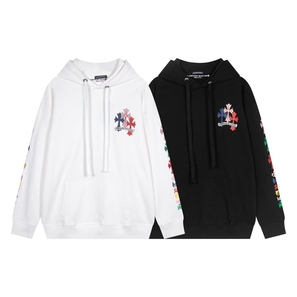 Chrome Hearts Multicolor Floral Cross Graphic Hoodie — comparison