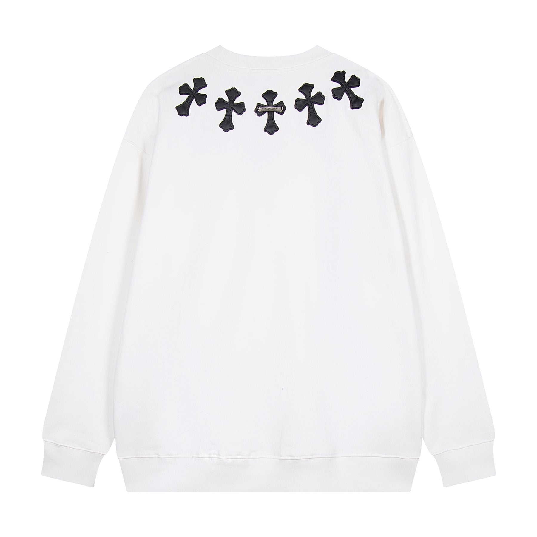 Chrome Hearts Leather Cross Metal Detail Crewneck Sweatshirt — back