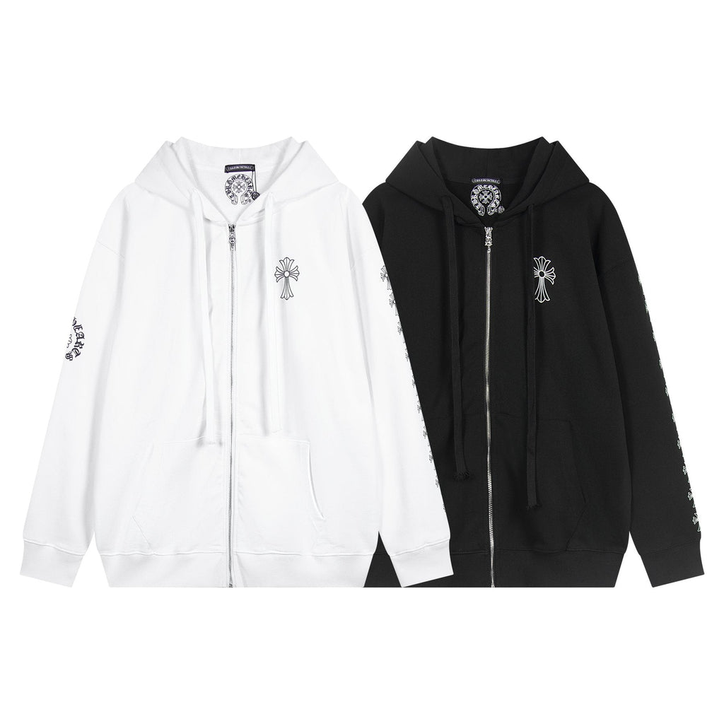 Chrome Hearts Horseshoe Cross Sanskrit Zip Hoodie — comparison