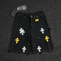Chrome Hearts Cross Applique Black Denim Shorts — hero