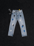 Chrome Hearts Cross Patch Light Blue Denim Jeans — hero
