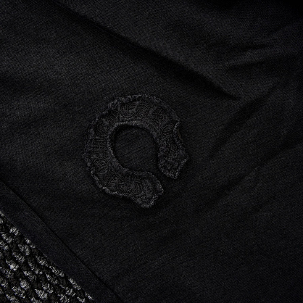 Chrome Hearts Horseshoe Embroidered Black Pants — fabric_closeup