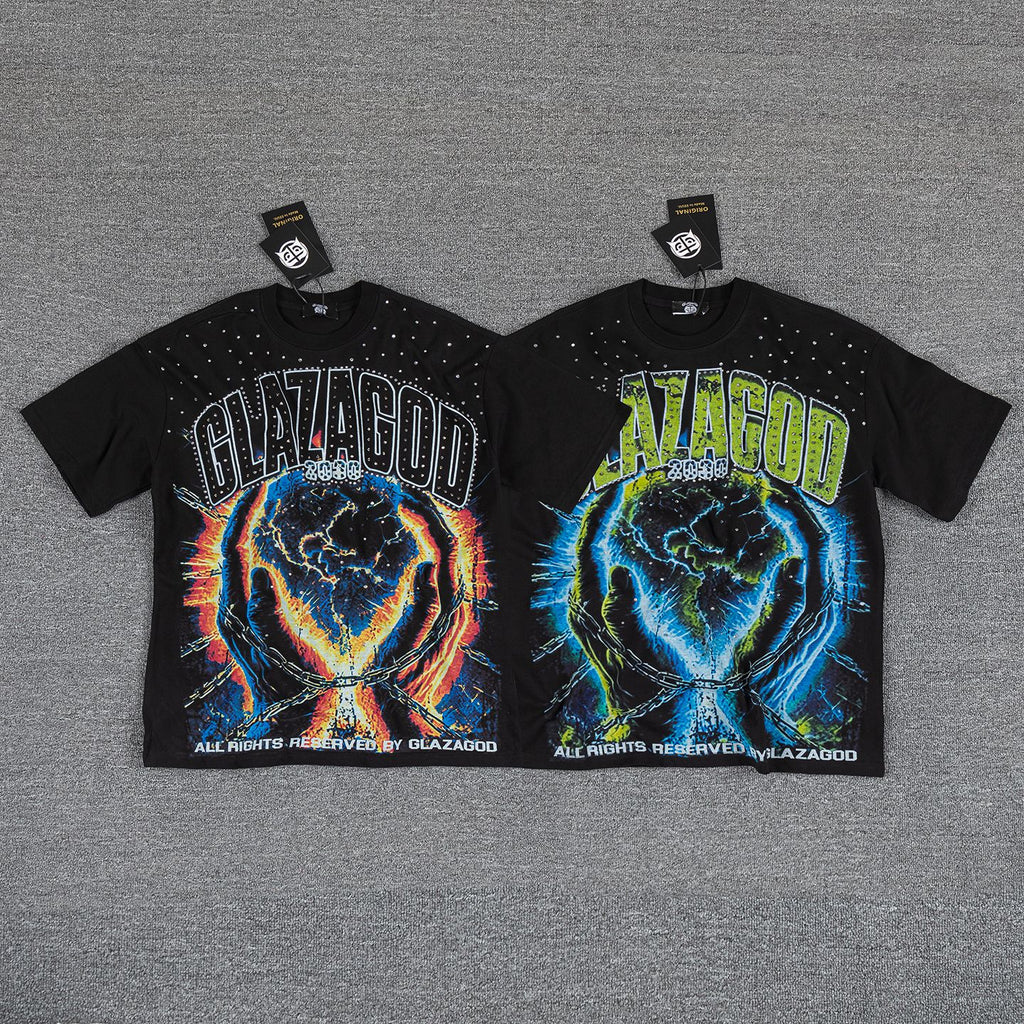 GLAZAGOD Hell on Earth Graphic T-Shirt — comparison