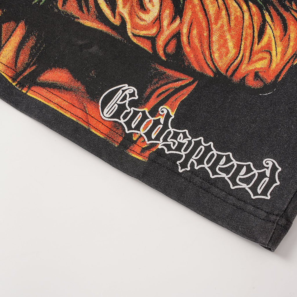 Godspeed Leaf Graphic Washed Black T-Shirt — detail