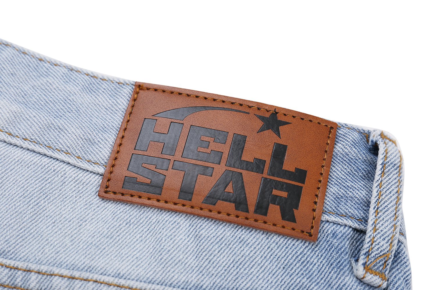 Hellstar Thorn Graphic Light Blue Jeans — detail