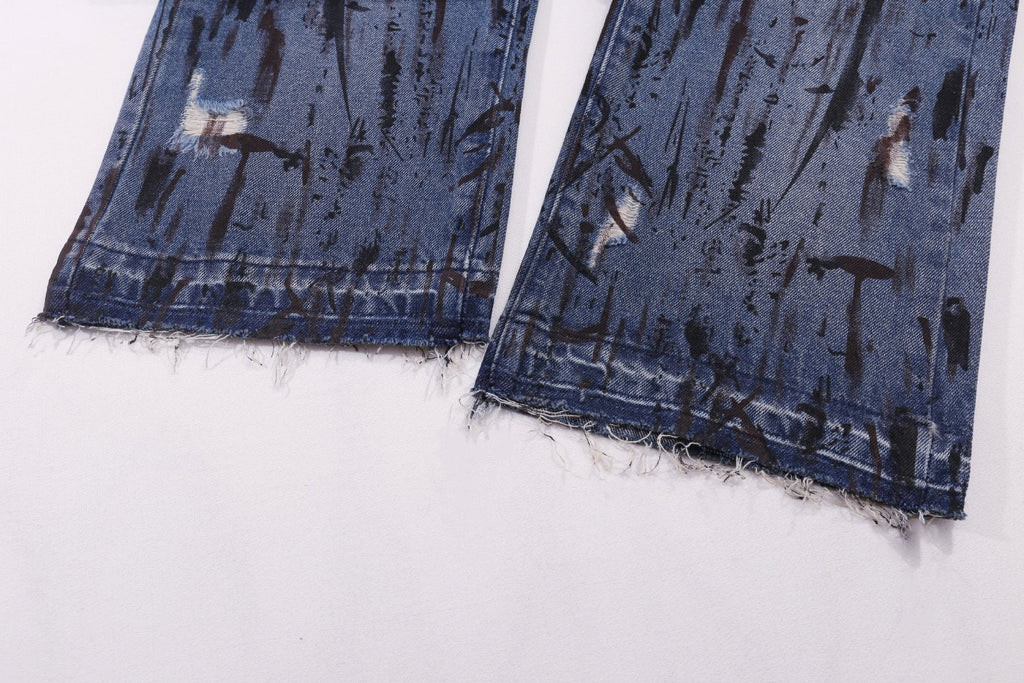 Hellstar Splatter Graphic Wash Jeans — detail