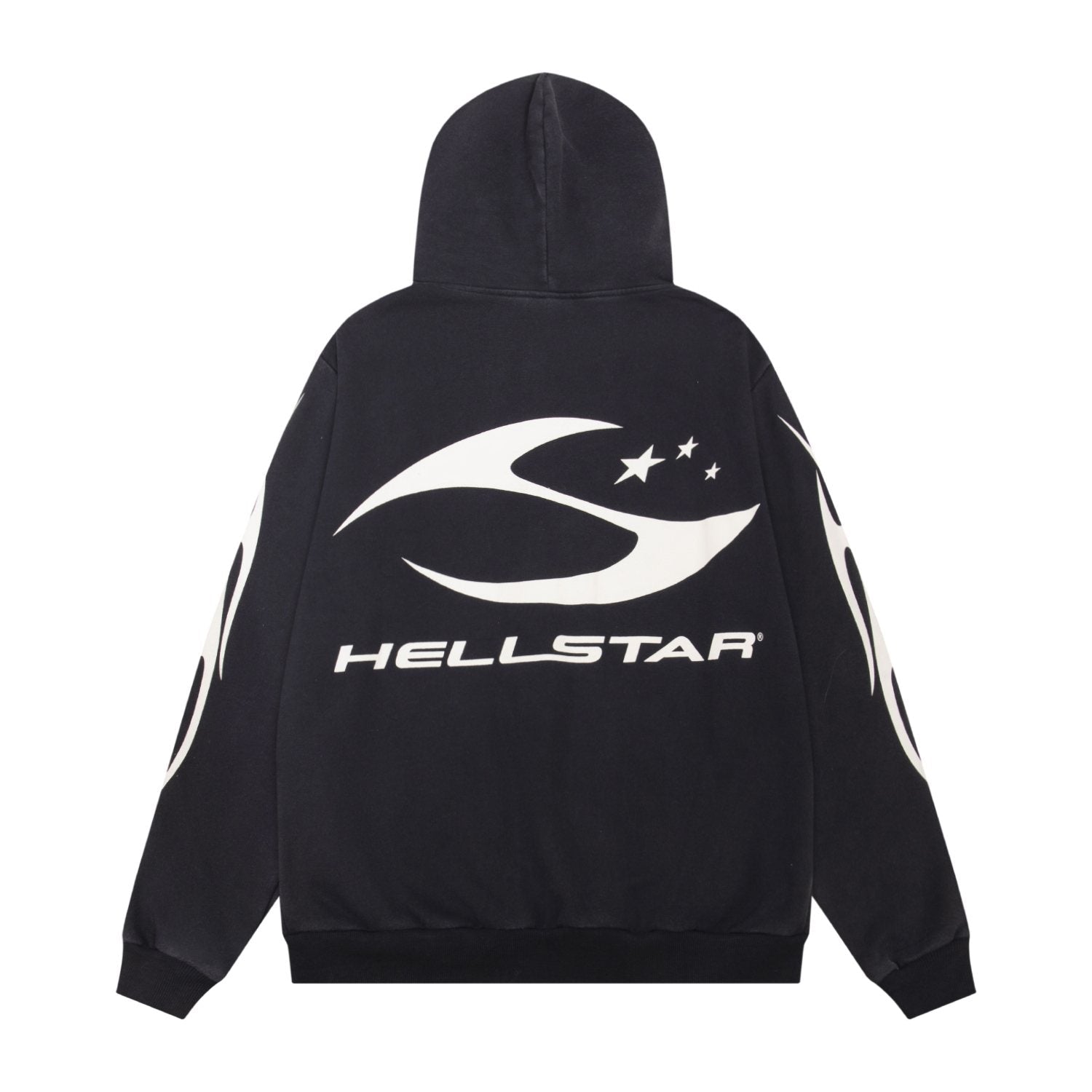 Hellstar Flame Graphic Zip-Up Hoodie — back