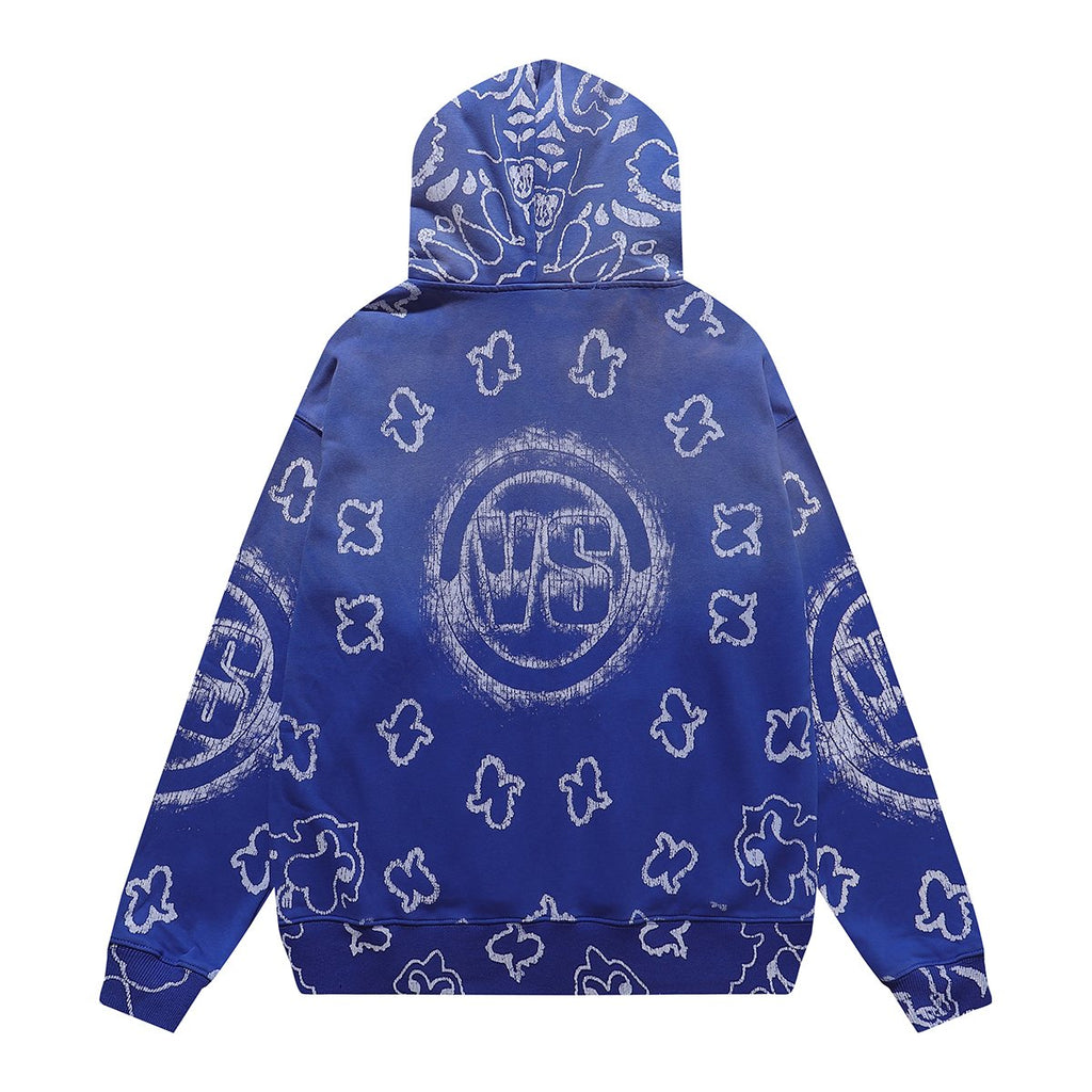 VALE USA Paisley Print Zip Hoodie — back