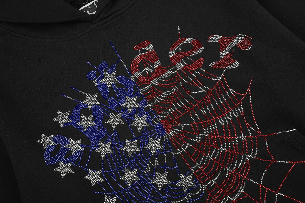 Sp5der Rhinestone Web Graphic Matching Set — detail