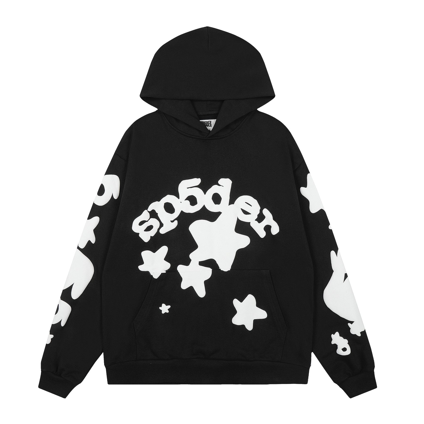 Sp5der Black Graphic Hoodie & Jogger Matching Set — front