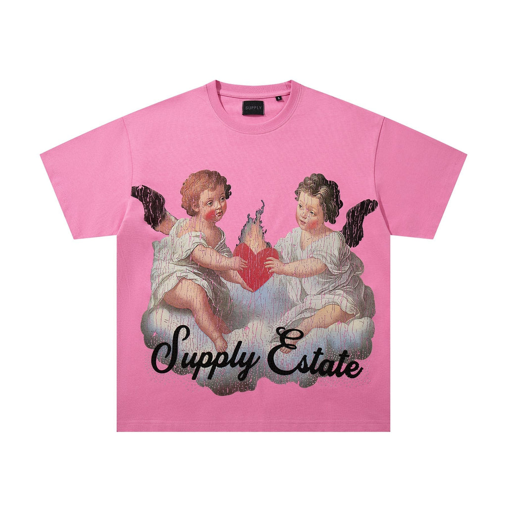 SUPPLY TEE Cherub Flame Graphic T-Shirt — front