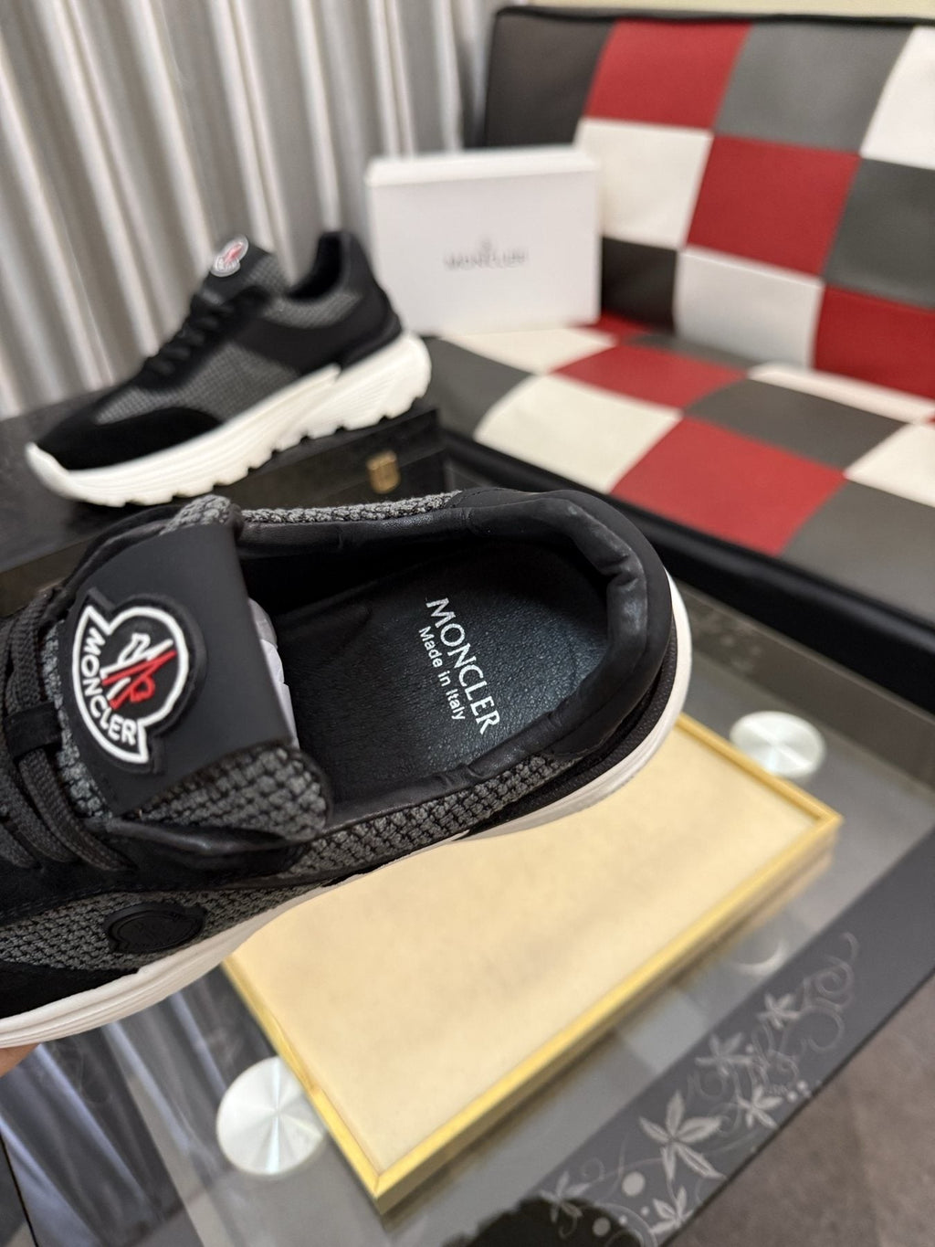 Moncler Mesh-Panel Chunky Sole Sneakers — detail